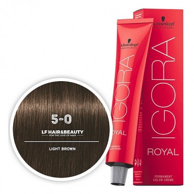 Крем-краска для волос Светлый коричневый натуральный SCHWARZKOPF PROFESSIONAL IGORA ROYAL 60 мл. 5-0