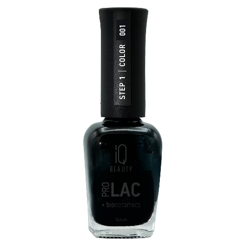 1 Лак для ногтей укрепляющий с био.чёрный Feminine  Nail Polish PROLAC+bioceramics IQ Beauty 12,5 мл