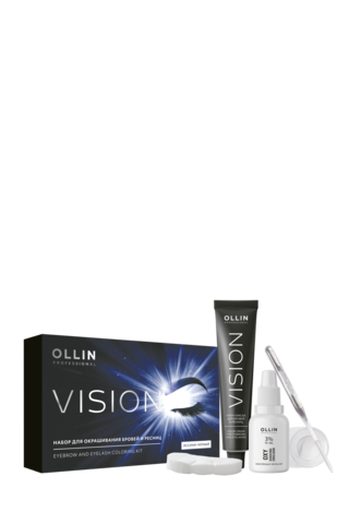 Набор для окрашивания бровей и ресниц Иссиня-черный Vision Ollin Professional 20 мл