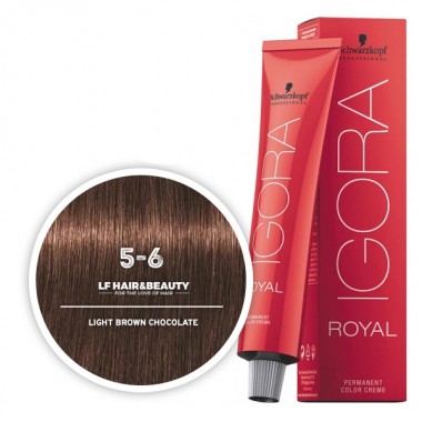 Крем-краска для волос Светлый коричневый шоколадный SCHWARZKOPF PROFESSIONAL IGORA ROYAL 60 мл. 5-6