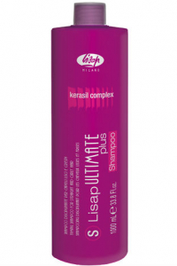 Шампунь кератиновый с разглаживающим действием для гладких и вьющихся волос Lisap Milano Ultimate Plus 1000 мл