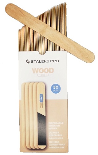 Пилка деревянная одноразовая прямая основа Expert 20 Staleks набор 50 штук WBE-20