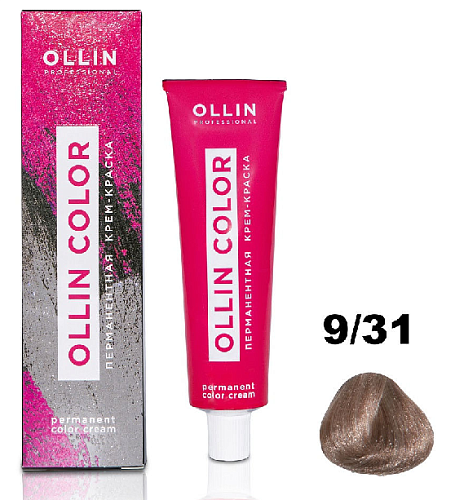 Крем-краска для волос OLLIN COLOR 9.31 блондин золотисто-пепельный 100 мл.