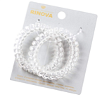 Резинка для волос спиралька цвет прозрачный и белый большой размер 5-6 см пластик  Rinova 2шт