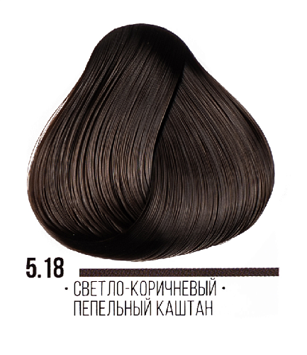 Cтойкая крем-краска для волос Kaaral AAA Hair Cream Colorant 5,18 светло-коричневый пепельный каштан интенсивный 100 мл